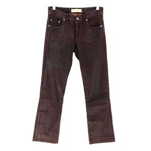 ALEXANDER Leather Bootcut Pants Italy Size 40 (8) Brown‎